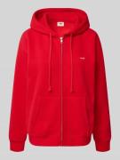 Levi's® Sweatjacke mit Label-Patch und Känguru-Tasche in Rot, Größe M