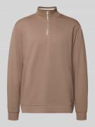 Marc O'Polo Denim Regular Fit Troyer aus reiner Baumwolle in Taupe, Gr...