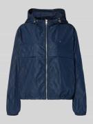 Tommy Hilfiger Regular Fit Windbreaker mit Kapuze in Marine, Größe L