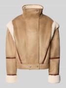 BOSS Orange Regular Fit Kunstlederjacke mit abnehmbaren Umlegekragen M...