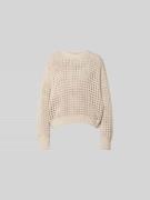 Juvia Relaxed Fit Pullover mit Lochmuster in Sand, Größe L