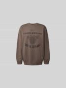 MM6 Maison Margiela Oversized Sweatshirt mit Logo-Print in Hellbraun, ...