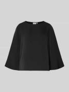 comma Blusenshirt mit Rundhalsausschnitt in Black, Größe 34