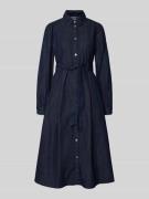 More & More Midikleid mit Druckknopfleiste in Jeansblau, Größe 34