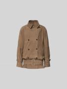 ROTATE Jacke aus echtem Ziegenvelours in Hellbraun, Größe 34