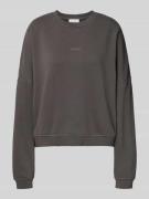 OH APRIL Oversized Sweatshirt mit Label-Stitching in Anthrazit, Größe ...