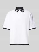Versace Jeans Couture Poloshirt mit Label-Print in Weiss, Größe XL
