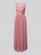 Luxuar Abendkleid mit Paillettenbesatz in Mauve, Größe 34