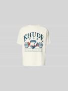 RHUDE Relaxed Fit T-Shirt mit Motiv-Print in Offwhite, Größe L