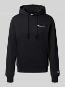 CHAMPION Hoodie mit Label-Stitching in Black, Größe L