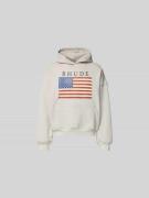 RHUDE Oversized Hoodie mit Logo-Print in Mittelgrau, Größe L