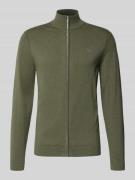 Tom Tailor Regular Fit Strickjacke aus reiner Baumwolle in Oliv, Größe...