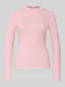 Tom Tailor Denim Slim Fit Langarmshirt aus Baumwoll-Mix in Rosa, Größe...