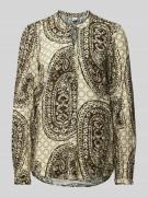 Emily Van den Bergh Blusenshirt mit V-Ausschnitt in Khaki, Größe 46