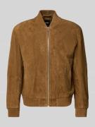 BOSS Regular Fit Lederjacke aus echtem Ziegenvelours Modell 'H-MULLER'...