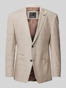 Roy Robson Leinensakko mit Gitterkaro in Beige, Größe 50