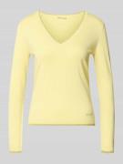 Liu Jo White Slim Fit Longsleeve aus Viskose-Mix mit V-Ausschnitt in H...