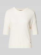 MOS MOSH T-Shirt mit Strukturmuster Modell 'SWANN' in Ecru, Größe XS