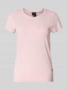 G-Star Raw T-Shirt mit Label-Stitching in Hellrosa, Größe L