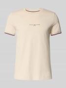 Tommy Hilfiger Slim Fit T-Shirt aus reiner Baumwolle in Offwhite, Größ...