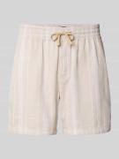 Tommy Jeans Regular Fit Shorts mit Allover-Muster in Beige, Größe M