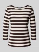 More & More 3/4-Shirt mit Rundhalsausschnitt in Schoko, Größe 38