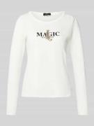 monari Longsleeve mit Label-Print in Offwhite, Größe 38