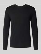 MCNEAL Longsleeve mit geripptem Rundhalsausschnitt in Black, Größe M