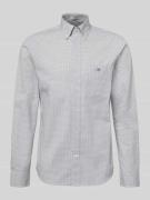 Gant Slim Fit Freizeithemd mit Logo-Stitching in Hellgrau, Größe L