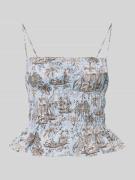 Staud Slim Fit Top mit floralem Allover-Print Modell 'Ayla' in Hellbla...