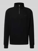 Superdry Sweatshirt mit Troyer-Kragen und Logo-Stitching in Black, Grö...
