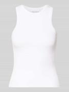 Review Tanktop in Ripp-Optik in Weiss, Größe L