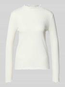 OPUS Longsleeve mit Stehkragen Modell 'Sivi' in Offwhite, Größe 36