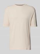 CRUNA T-Shirt mit geripptem Rundhalsausschnitt in Offwhite, Größe 48