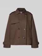Jake*s Casual Trenchcoat in kurzem Design mit Baumwoll-Anteil in Dunke...
