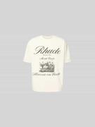 RHUDE T-Shirt mit Label-Print in Weiss, Größe S