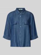 0039 Italy Relaxed Fit Bluse aus Lyocell-Leinen-Mix Modell 'BEA' in Je...