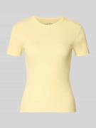 Only Slim Fit T-Shirt aus Bio-Baumwoll-Mix Modell 'VAL LIFE' in GELB, ...