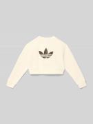 adidas Originals Boxy Fit Sweatshirt mit Logo in Beige Melange, Größe ...