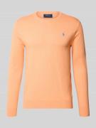 Polo Ralph Lauren Slim Fit Pullover aus reiner Baumwolle in Orange, Gr...