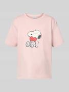 Jake*s Casual Pyjame-Oberteil mit Motiv-Print in Hellrosa, Größe L