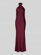 Swing Figurbetontes Neckholder-Abendkleid in Bordeaux, Größe 40