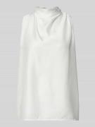 Swing Blusentop aus Satin mit Raffungen in Ecru, Größe 34