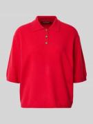 Luisa Cerano Strickshirt aus Wolle-Kaschmir-Mix mit Polokragen in Rot,...