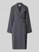 Jake*s Casual Trenchcoat aus Viskose-Mix mit Bindegürtel in Dunkelgrau...