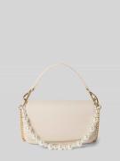 Seidenfelt Handtasche mit Perlen und Tragehenkel Modell 'TYDAL' in Ecr...