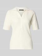 Betty Barclay Regular Fit Poloshirt mit V-Ausschnitt in Offwhite, Größ...