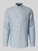 Christian Berg Men Slim Fit Freizeithemd aus reinen Leinen in Metallic...