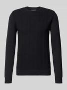 Blend Slim Fit Pullover in Strick-Optik Modell 'Baron' in Black, Größe...