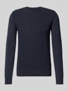 Blend Slim Fit Pullover in Strick-Optik Modell 'Baron' in Marine, Größ...